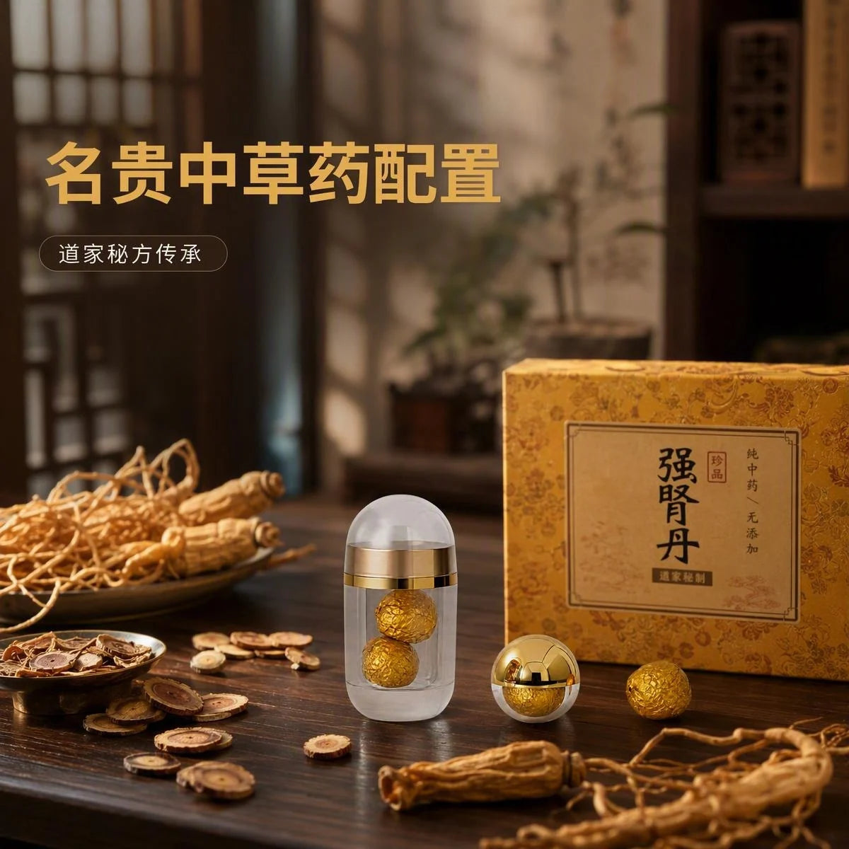 道家强肾丹名贵草本场景